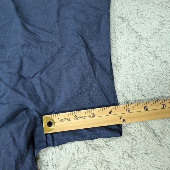 Vince Shorts Women's M Blue Navy Cupro Cotton Tie Waist Comfy Casual Pockets 4.5 - Picture 5 of 8